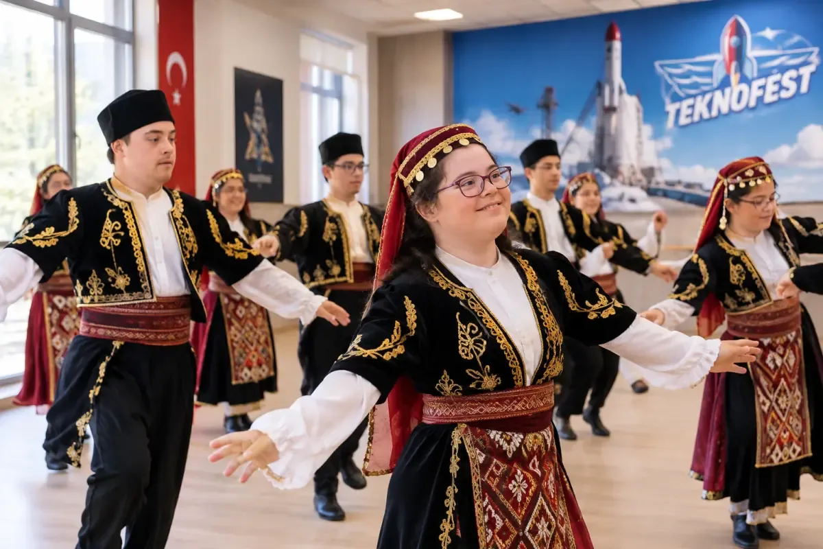 Özel bireylerin halk oyunları gösterisi TEKNOFEST’te